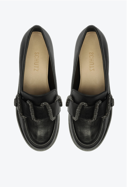 Mocassim Cobra Brilho Preto