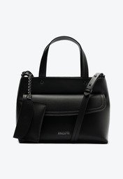 Bolsa Tote Pouch Preta Anacapri Média Com