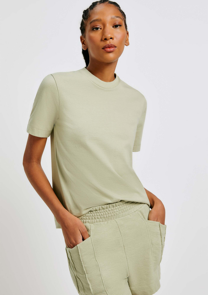 Blusa Verde Hering Feminina Manga Curta Super Cotton