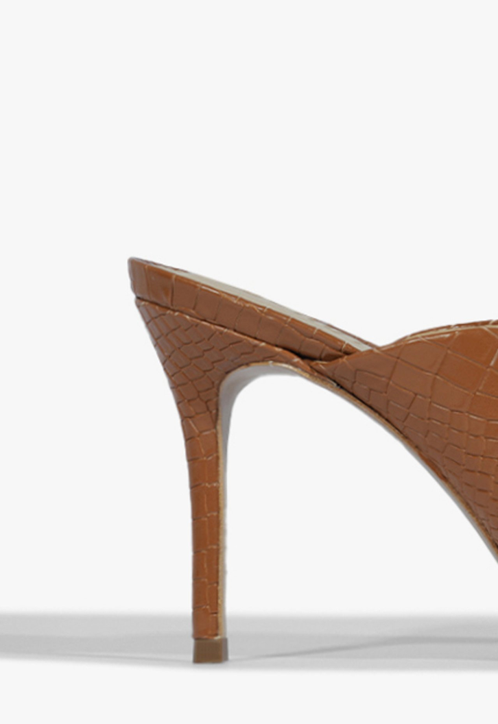 Sapato Mule Marrom Schutz Cava Croco | ZZ MALL