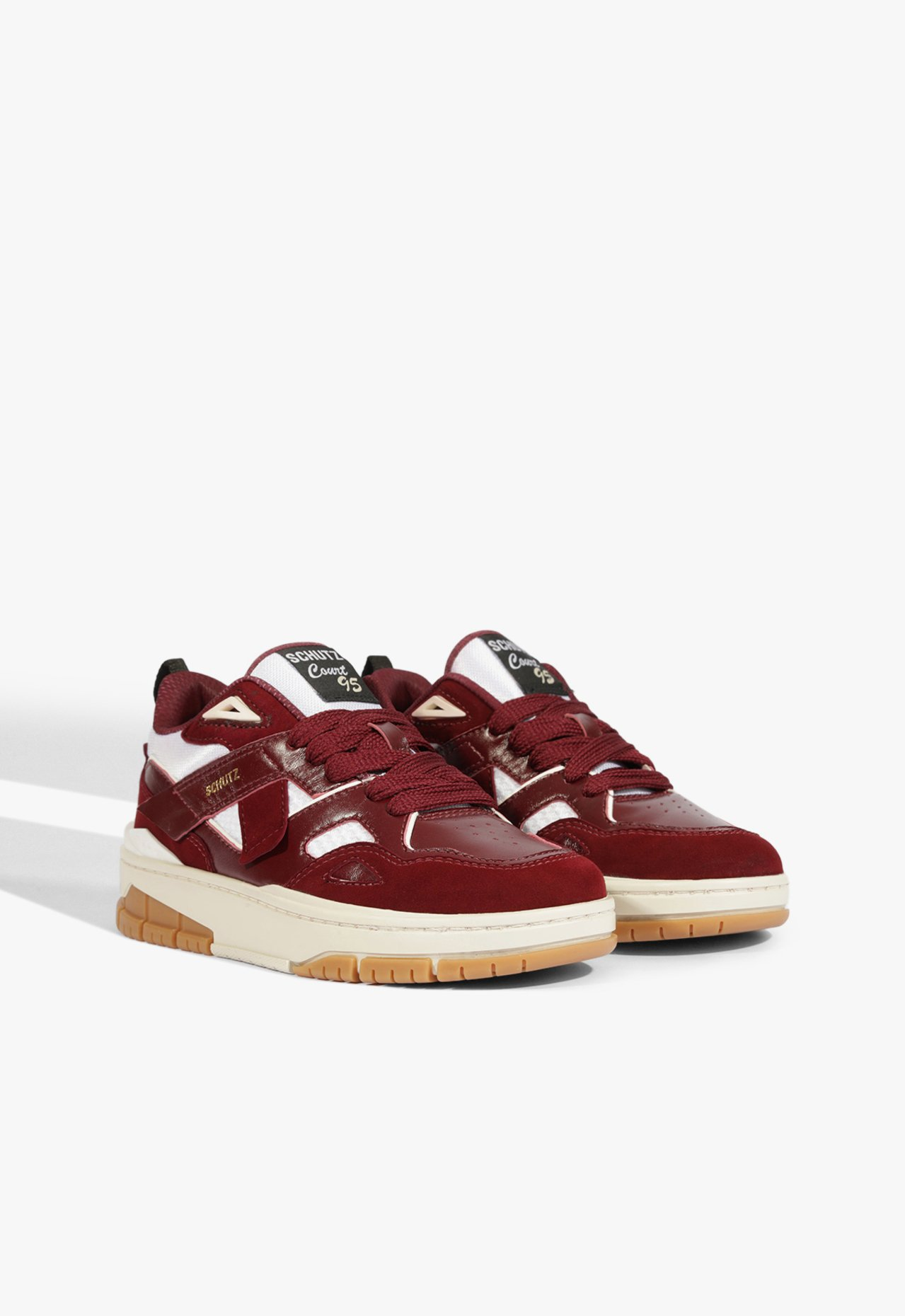 Tênis Vermelho Branco e Bege | ZZ MALL