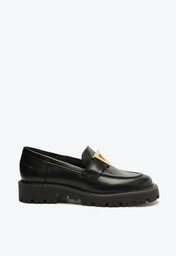 Mocassim Schutz Tratorado Viola Couro Preto