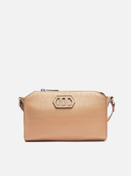 Bolsa Tiracolo Bege Arezzo Pequena Croco