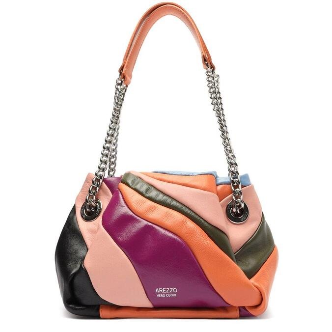 Bolsa Arezzo Tiracolo Colorida Couro Clara Média | ZZ MALL