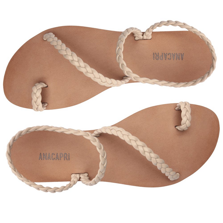 Sandália Tira Trançada De Encaixe Peróla Branca