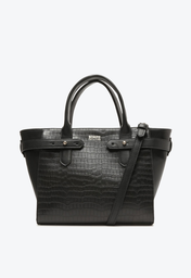 Bolsa Mini Tote Preta Schutz Milla Croco