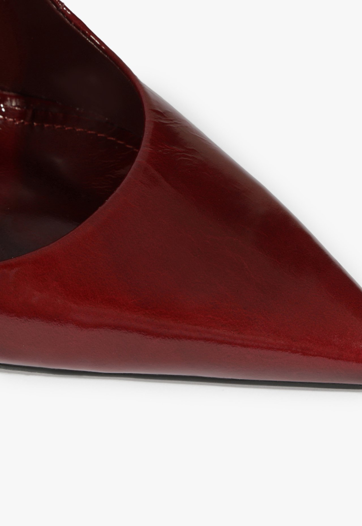 Scarpin Slingback Rhonda Couro Vermelho