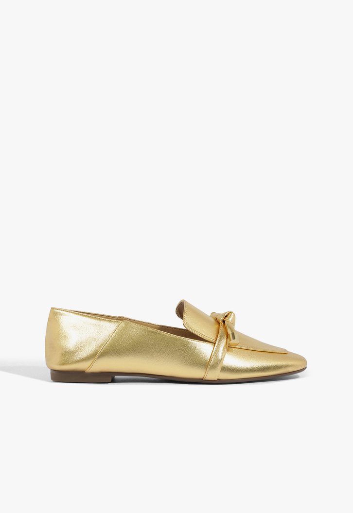 Loafer Schutz Knot Metallic Gold