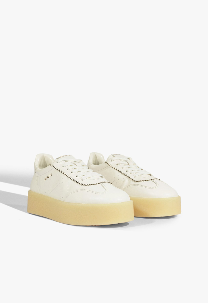 Tênis Flatform Couro Branco