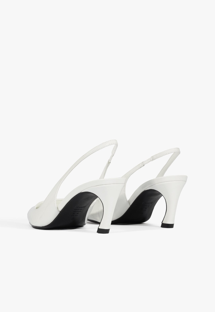 Slingback Lexi Mid Verniz Branco