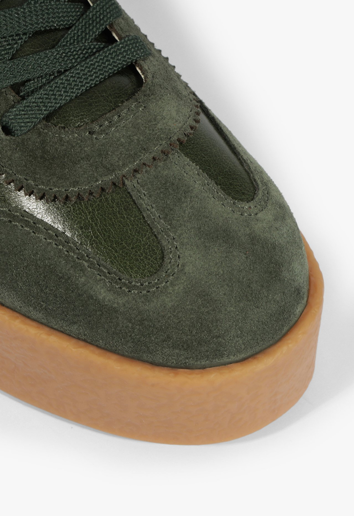 Tênis Flatform Couro Verde