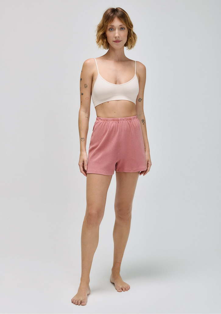 Shorts Feminino Rosa Hering Estonado Em Ribana