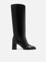 Bota Preta Cano Médio Salto Bloco
