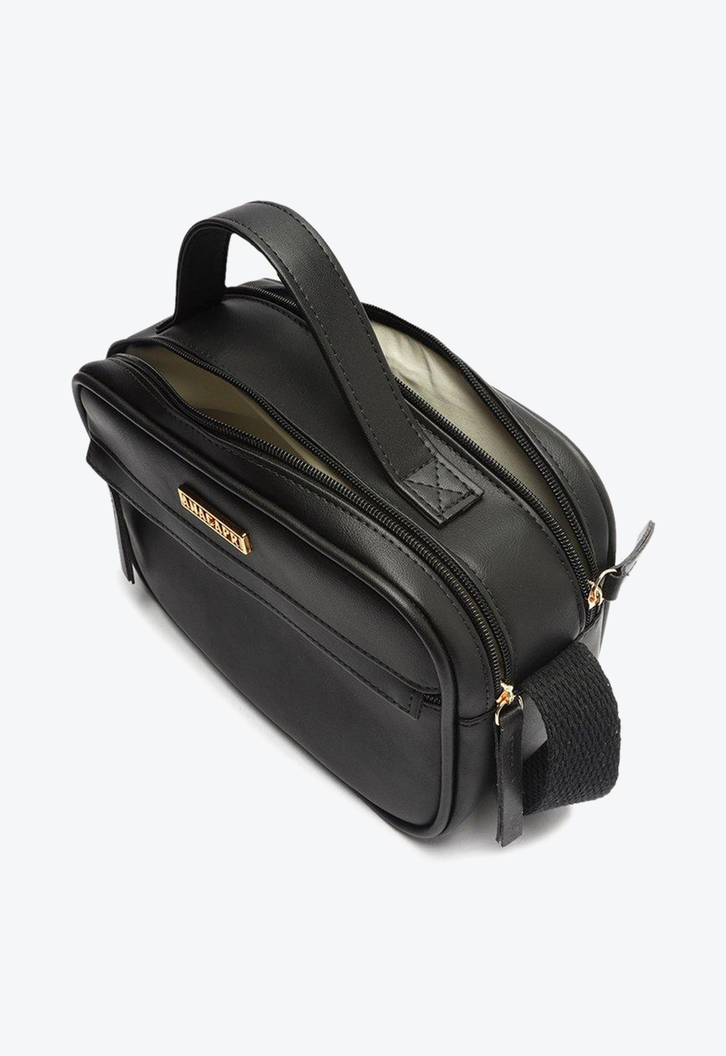 Bolsa Tiracolo Preta Anacapri Estruturada Grande