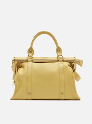 Bolsa Tote Amarela Couro Grande Alças Mix