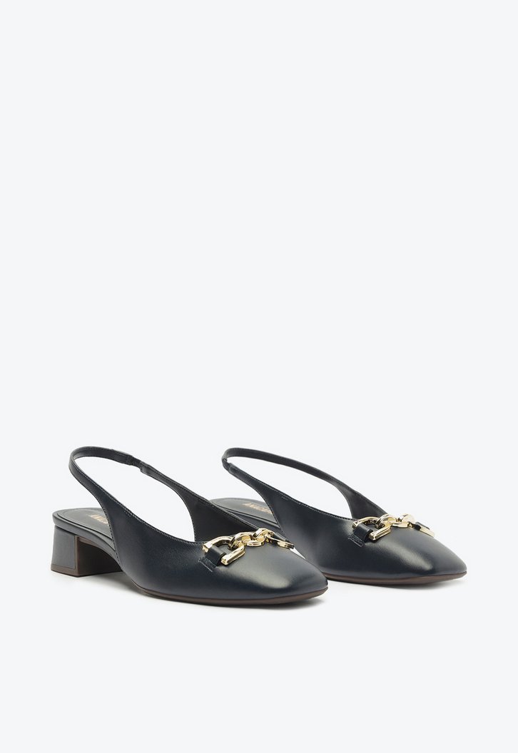 Sapatilha Slingback Bico Quadrado Bridão Azul