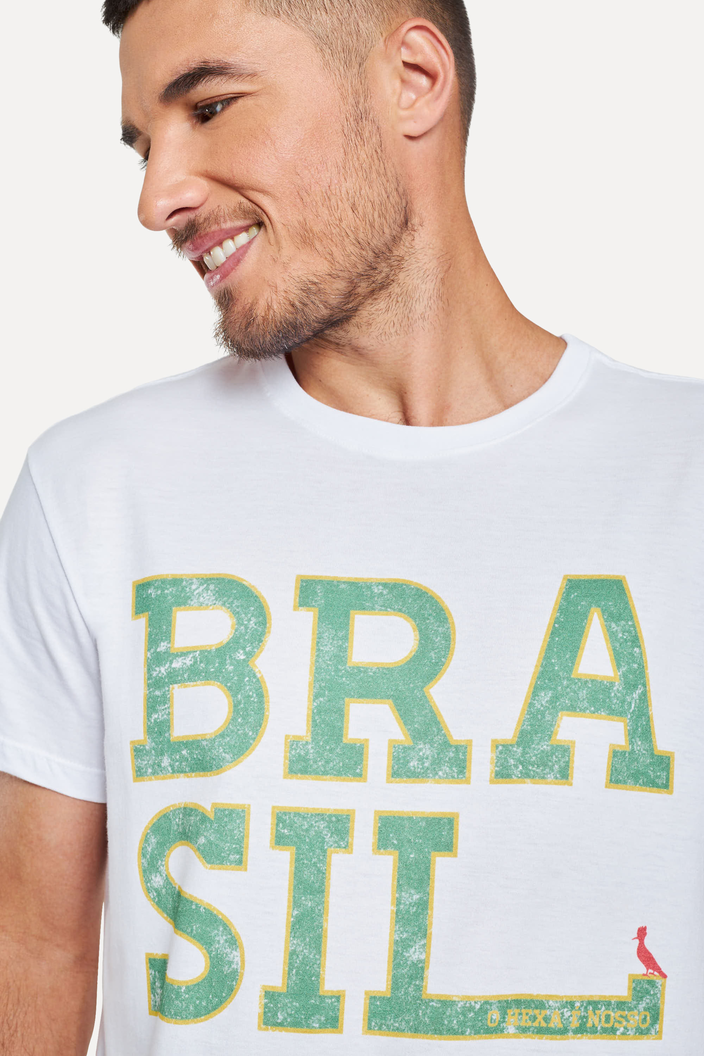 CAMISETA BRANCA RESERVA ESTAMPADA BRASIL