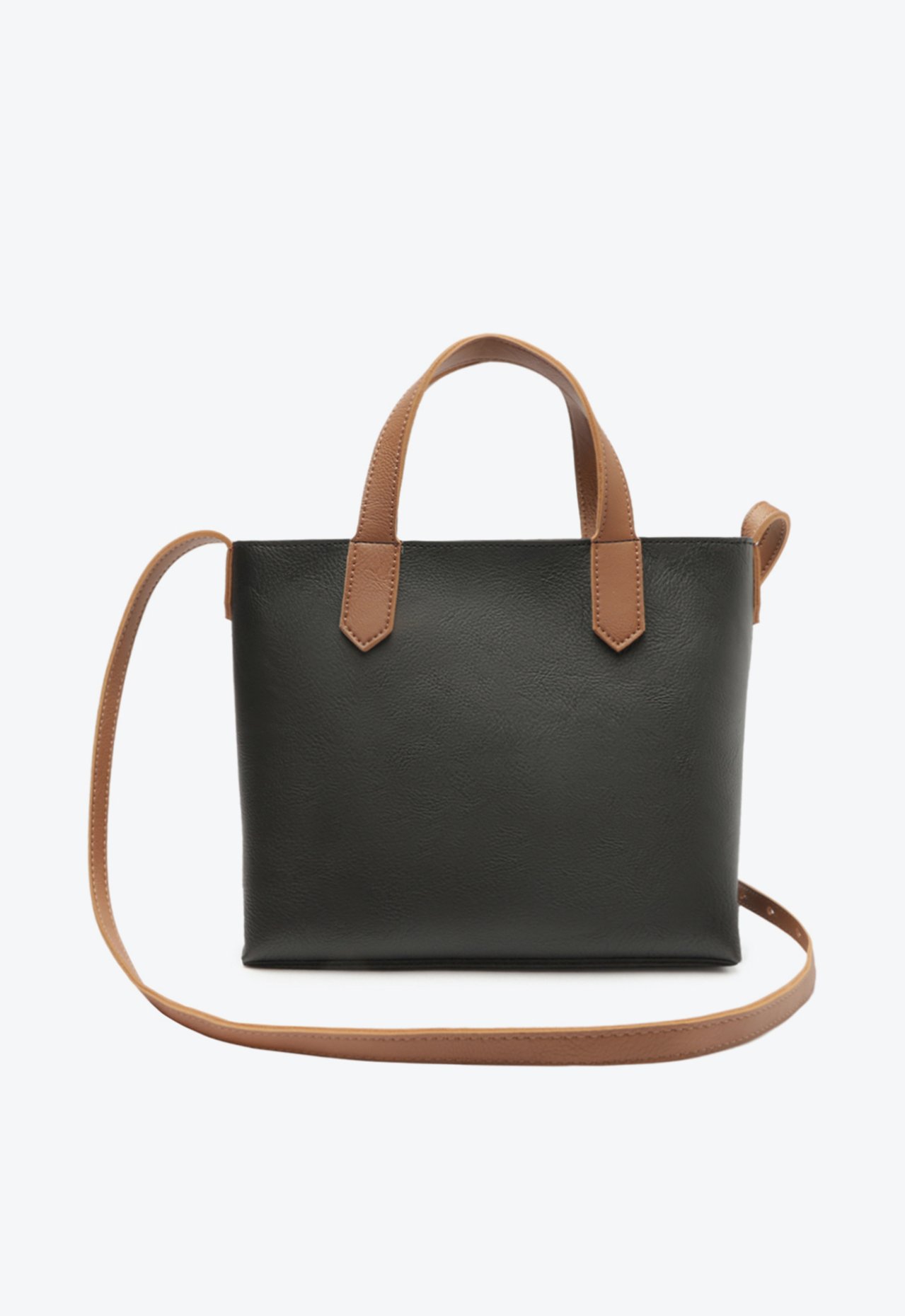Bolsa Tote Preta Anacapri Média Alça Marrom | ZZ MALL
