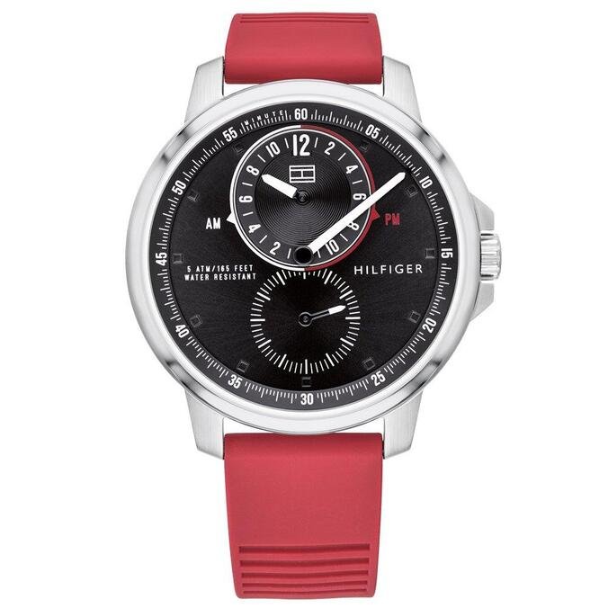 Relógio tommy hilfiger masculino borracha vermelha Clearance