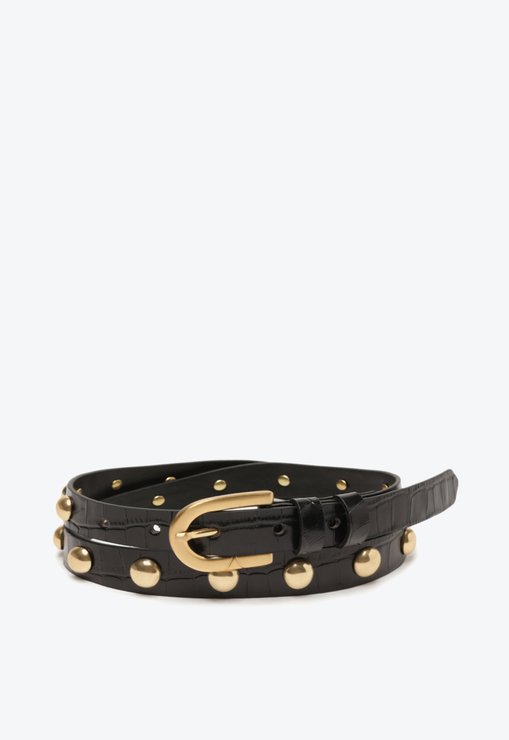 Cinto Siena Couro Tacha Preto