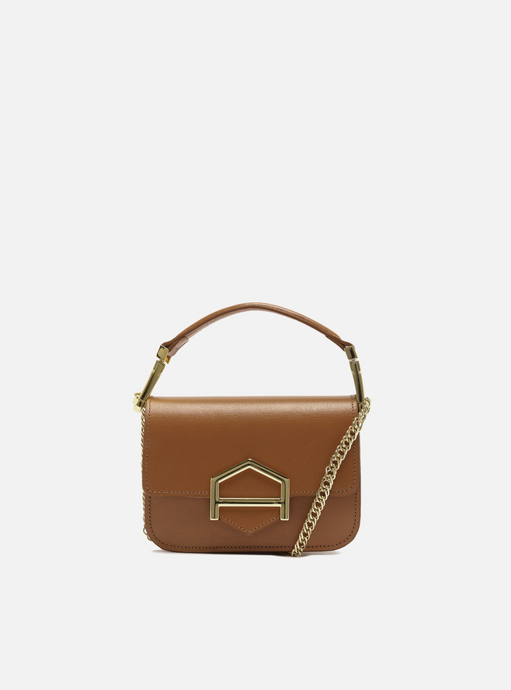 Bolsa Tiracolo Marrom Couro Pequena