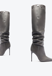 Bota Cinza Schutz Miranda Over The Knee Couro | ZZ MALL