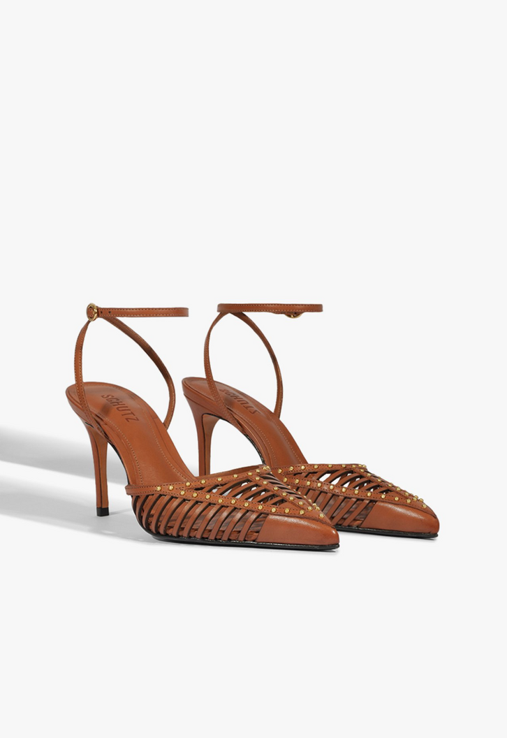 Scarpin Tammy Pump Couro Marrom | ZZ MALL