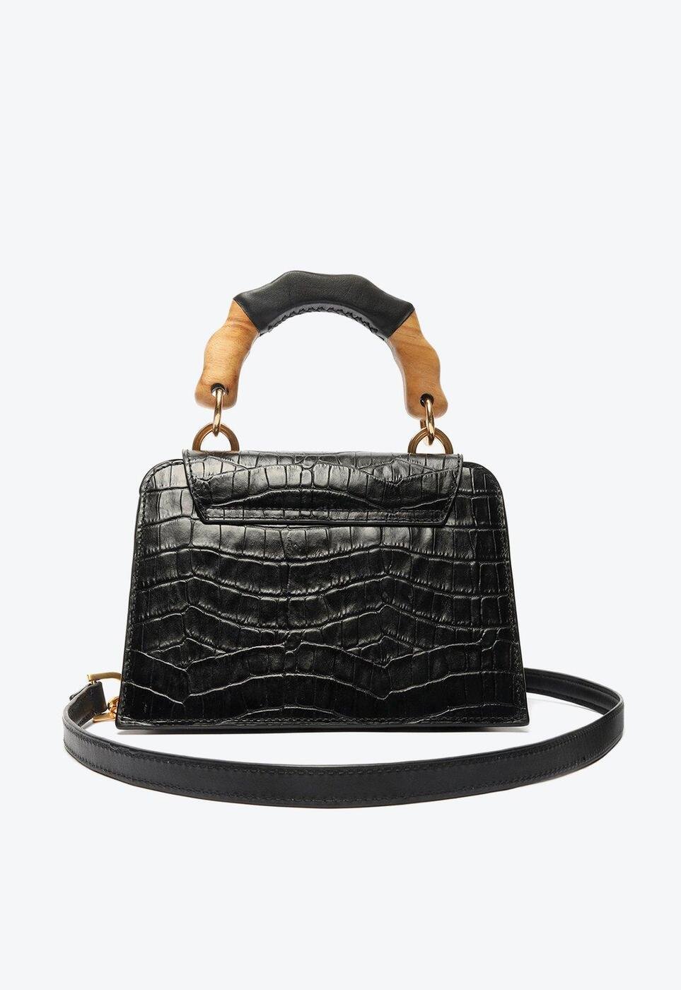 Bolsa Tiracolo Preta Schutz Pequena Believe Bright Croco Bolsa Tiracolo Preta Schutz Pequena Believe Bright Croco