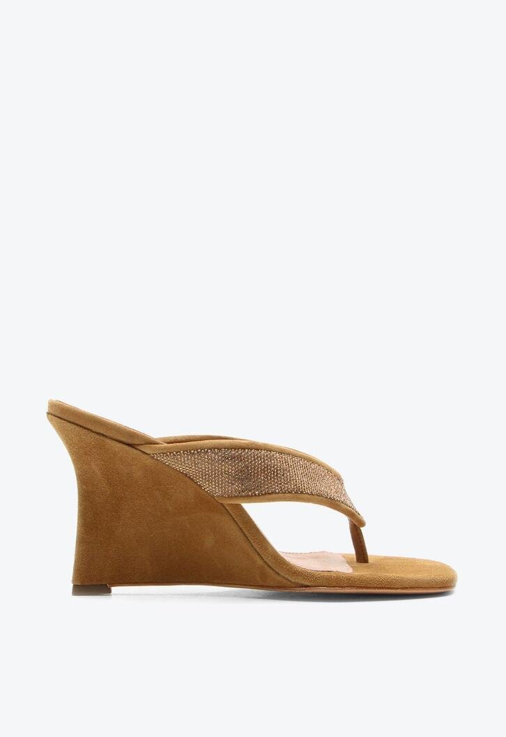 Tamanco Anabela Ami Caramelo Glam