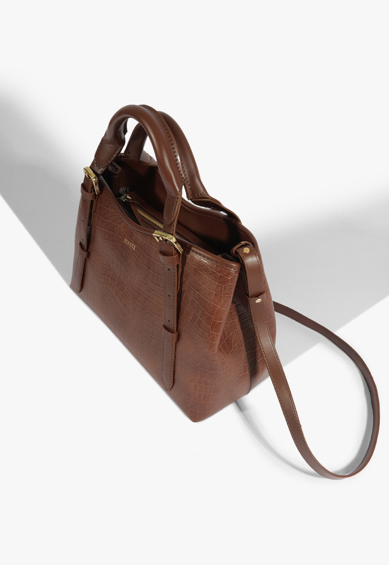 Bolsa Tiracolo Maeve Croco Marrom | ZZ MALL