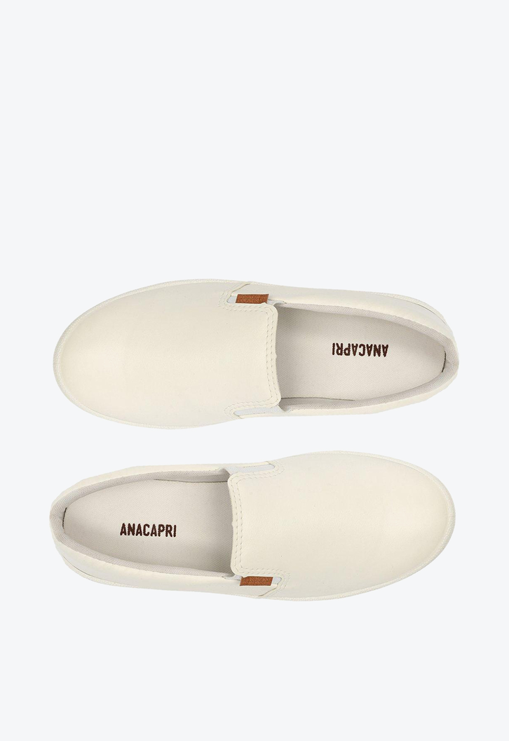 Tênis Slip On Branco Anacapri Liso Básico