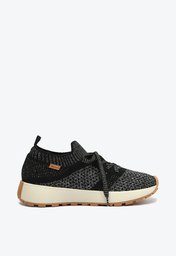 Tênis De Amarrar Preto Anacapri Knit Brilhoso Lavínia