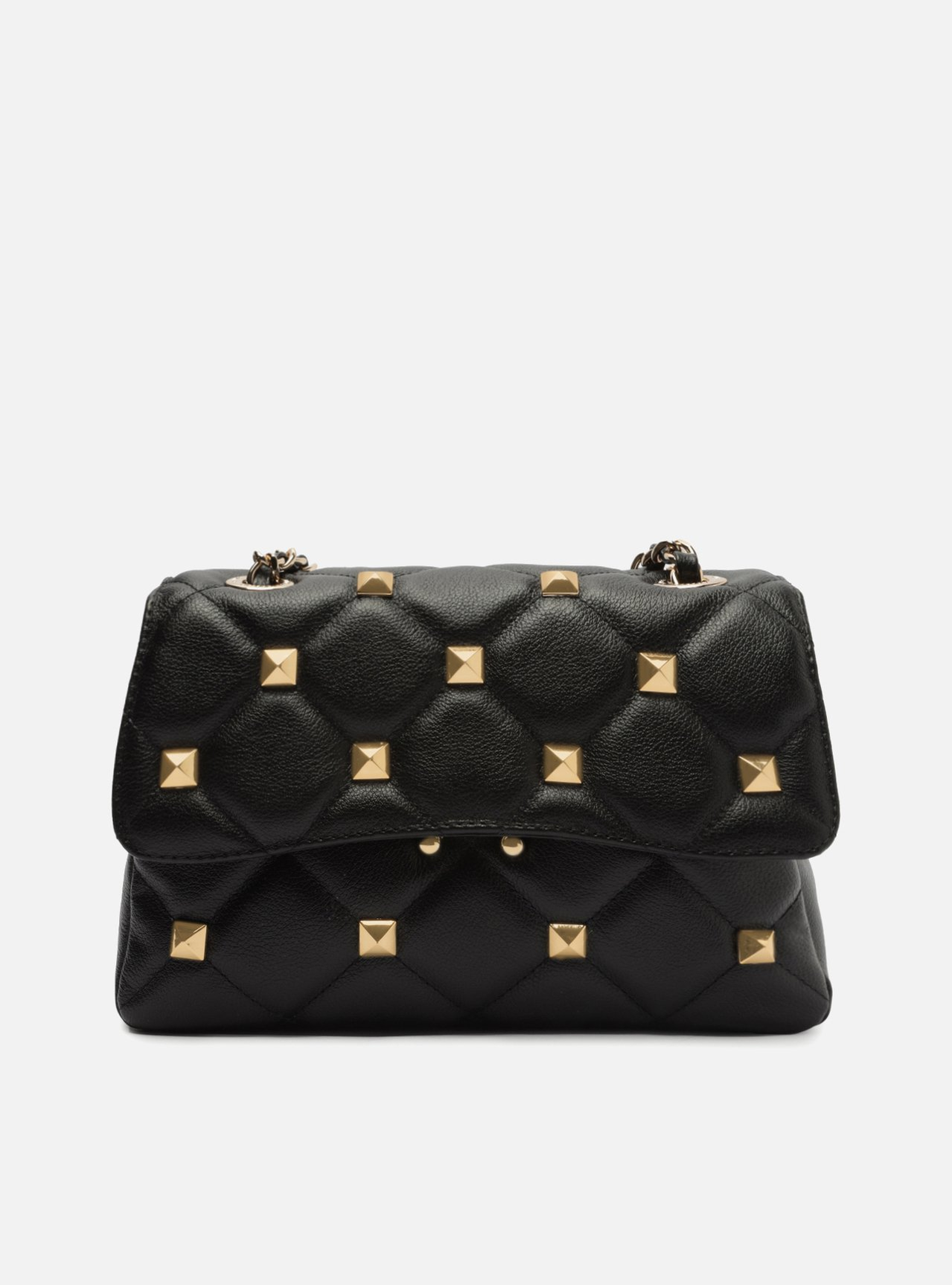 バッグ mirag-pmyzasa Bolsa Tiracolo Preta Arezzo Couro Mizz Média Tachas | ZZ MALL