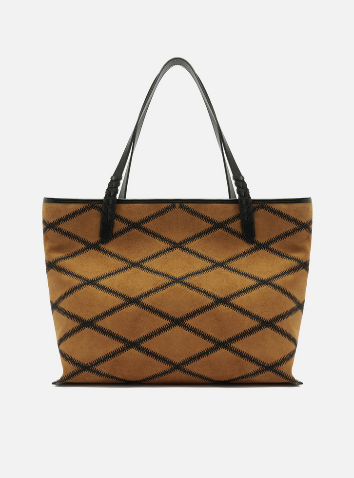 Bolsa Shopping Marrom Couro Grande Matelassê