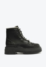Bota Coturno Preta Schutz Amirah Couro Crystal