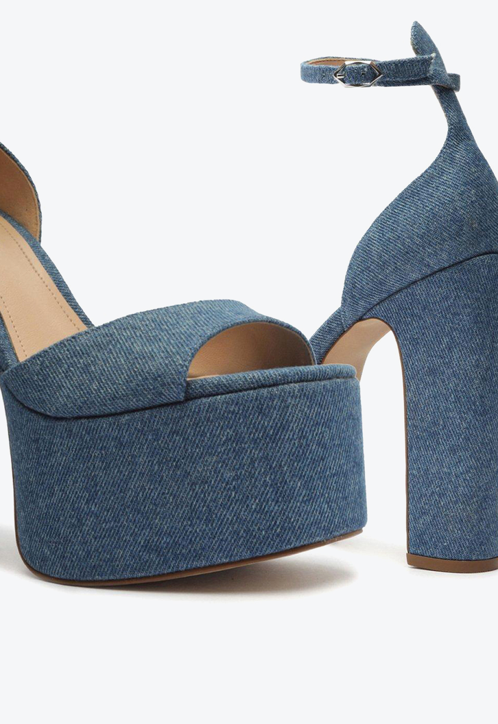 Sandália Meia Pata Azul Jeans Arezzo Madison