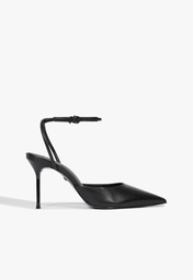 Pump Salto Alto Fino Couro Preto
