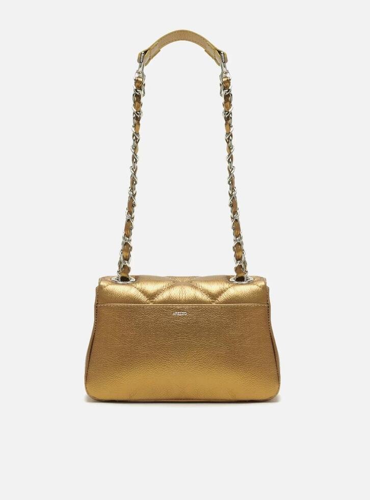 Bolsa Tiracolo Bronze Couro Mizz Pequena