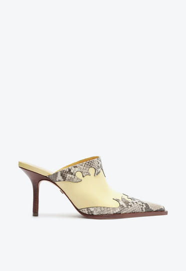 Sapato Mule Amarela Schutz Fechado Mariah West | ZZ MALL