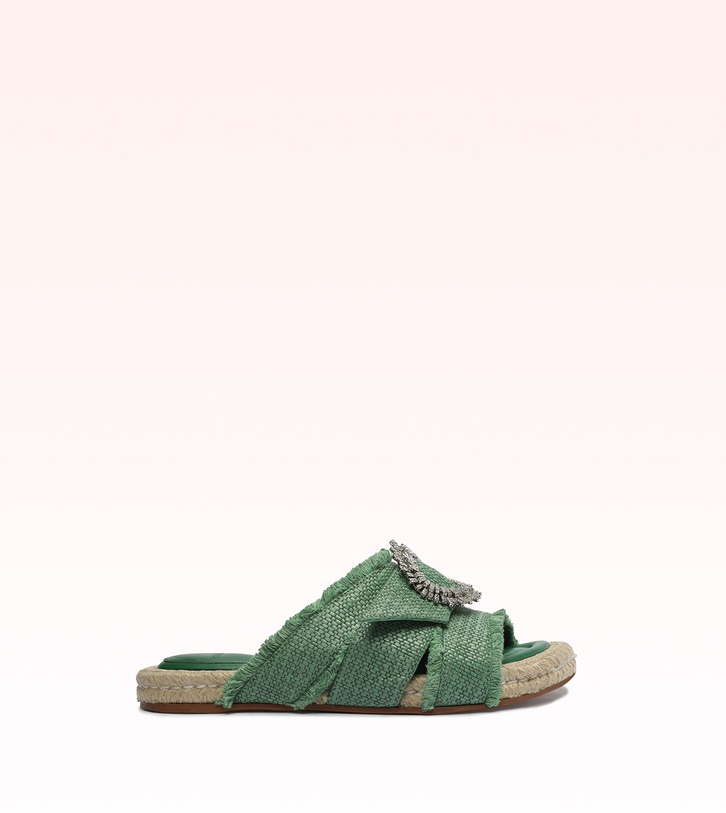 Madelina Raffia Flat Sequoia