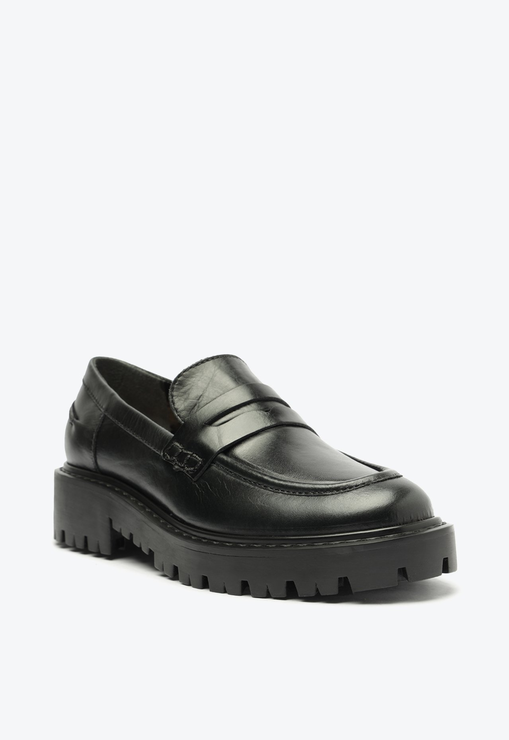 Mocassim Preto Schutz Christie Weekend Couro