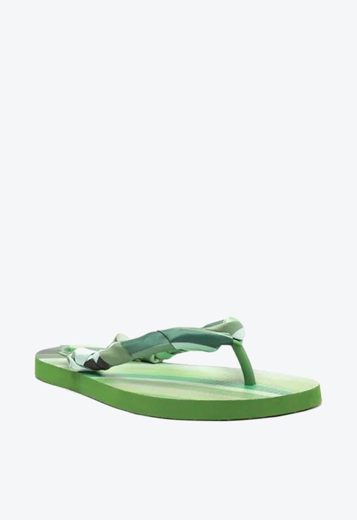 Chinelo De Dedo Verde Brizza  Estampa Tiras Triya