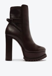 Clarita Lug Sole Bootie Platform Dark Brown