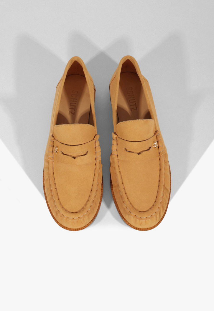 Mocassim Tyche Camurça Marrom Claro