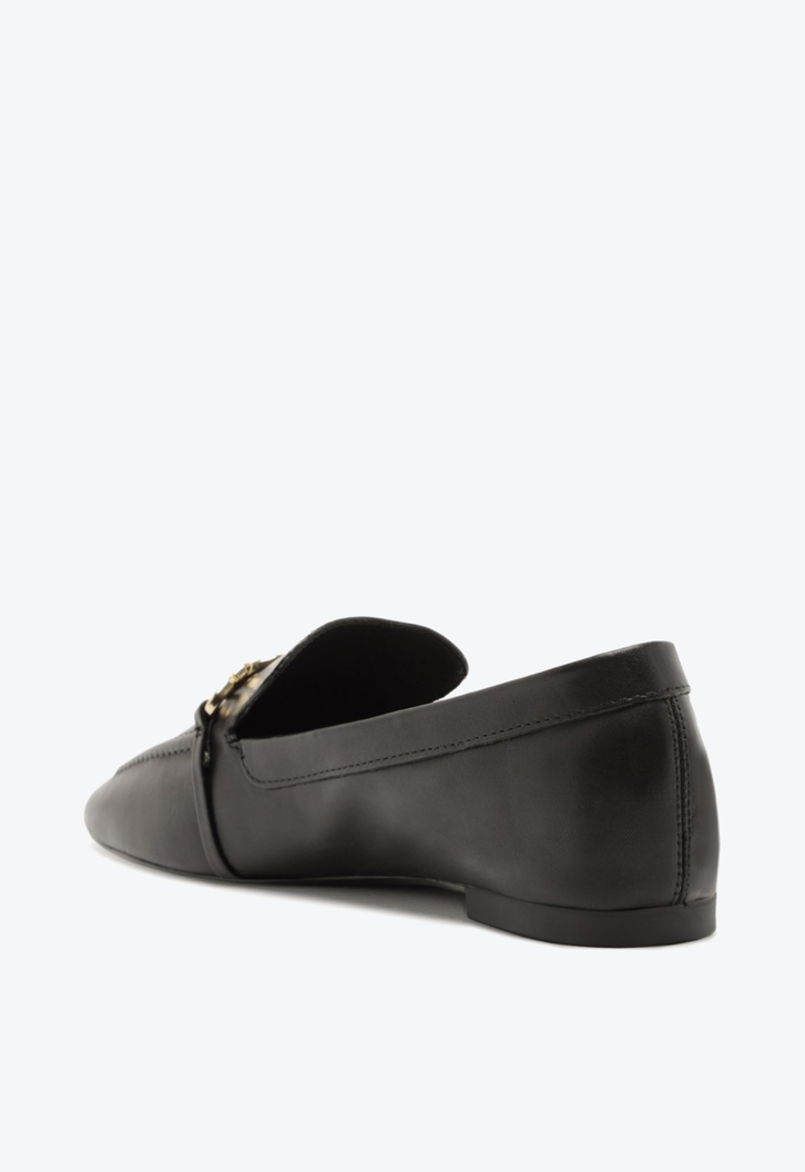 Mocassim Couro Enfeite Preto