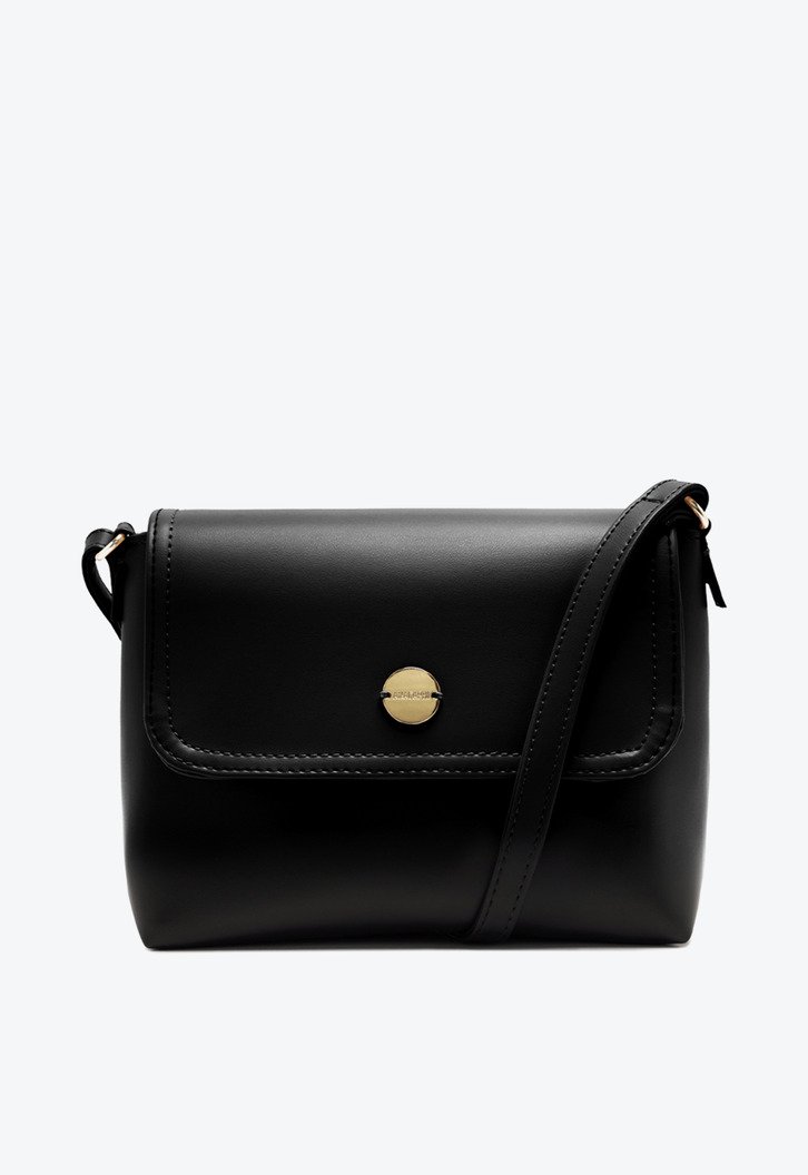 Bolsa Tiracolo Preta Anacapri Pequena Com Aba Work