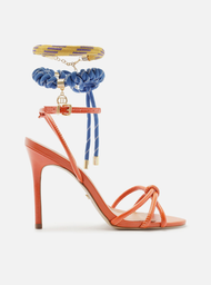 Sandália Laranja Arezzo Salto Fino Custom Anklet