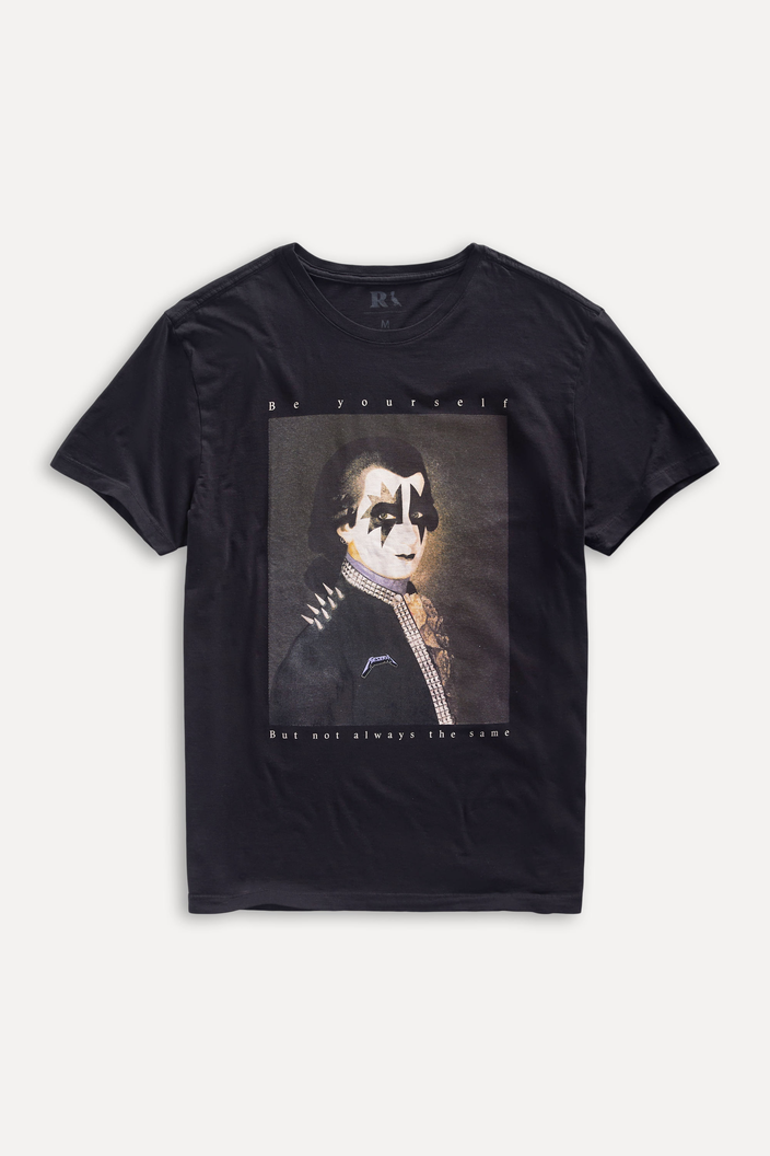 CAMISETA PRETA RESERVA ESTAMPADA METAL MOZART