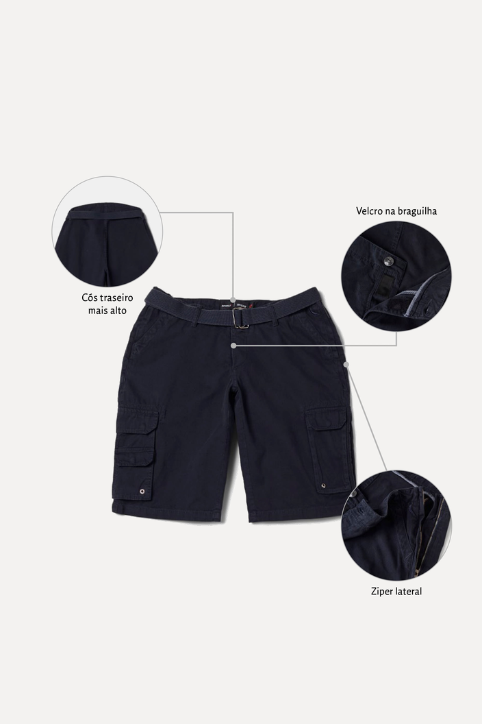 BERMUDA PRETA RESERVA ARMY ADAPTE CADEIRANTE