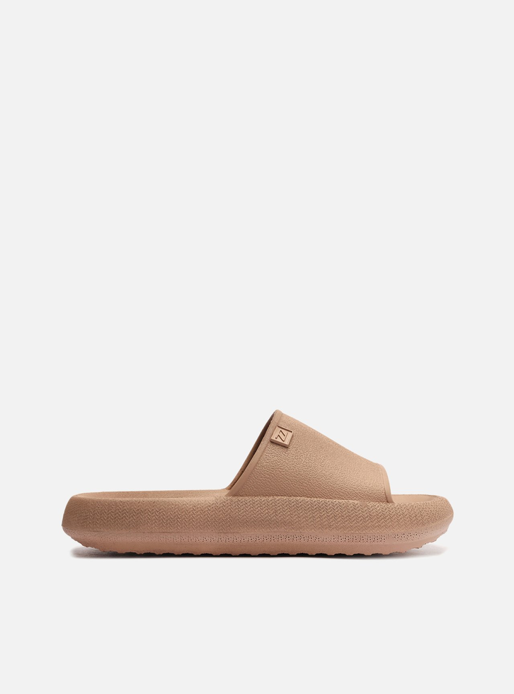 Sandália Slide Marrom Flatform Brizza